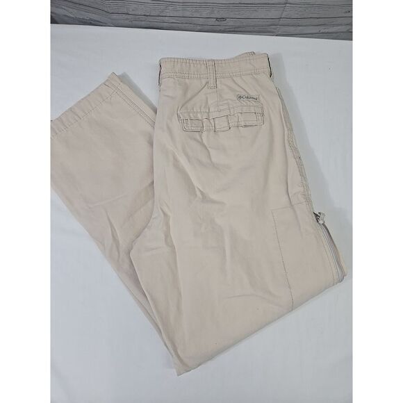 Columbia Pants Men's Size 34x31 Tan Canvas Cargo Hiking Pockets Outdoors Camping - Picture 1 of 8